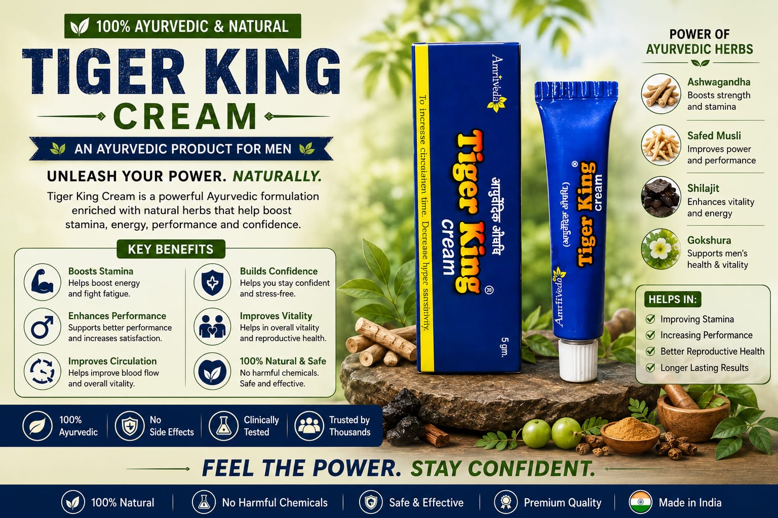 Tiger king tube blue increase timing boost stamina best performance men 5,g