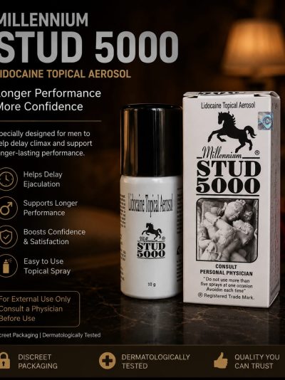 Millennium stud 5000 delay spray for men increase timing best performance 20ml